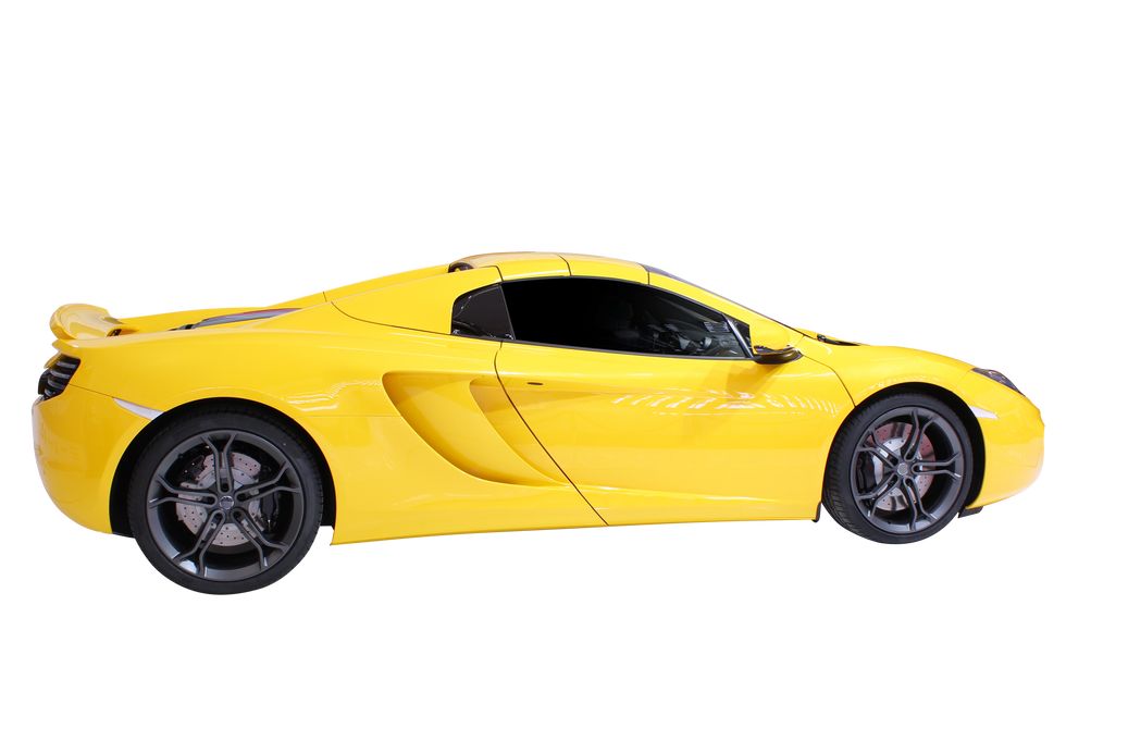 fast yellow car cutout